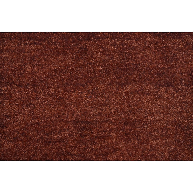 Hand Knotted Oriental 100% Wool Carpet Modern Solid Brown Gabbeh Runner Rug - 4' 7'' X 2' 5''