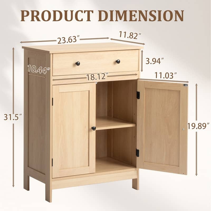Bathroom Storage Cabinet with 2 Doors and 1 Drawer