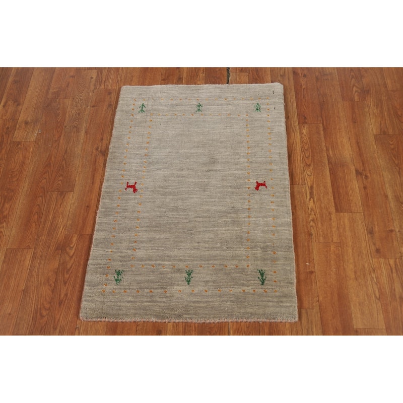 Tribal Gabbeh Indian Foyer Rug Handmade Wool Carpet - 2'0" x 3'0"