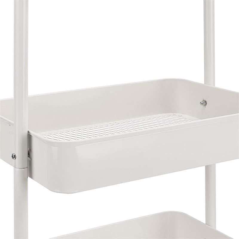 3 Tier Rolling Utility or Kitchen Cart white - 13.35"D x 17"W x 31"H