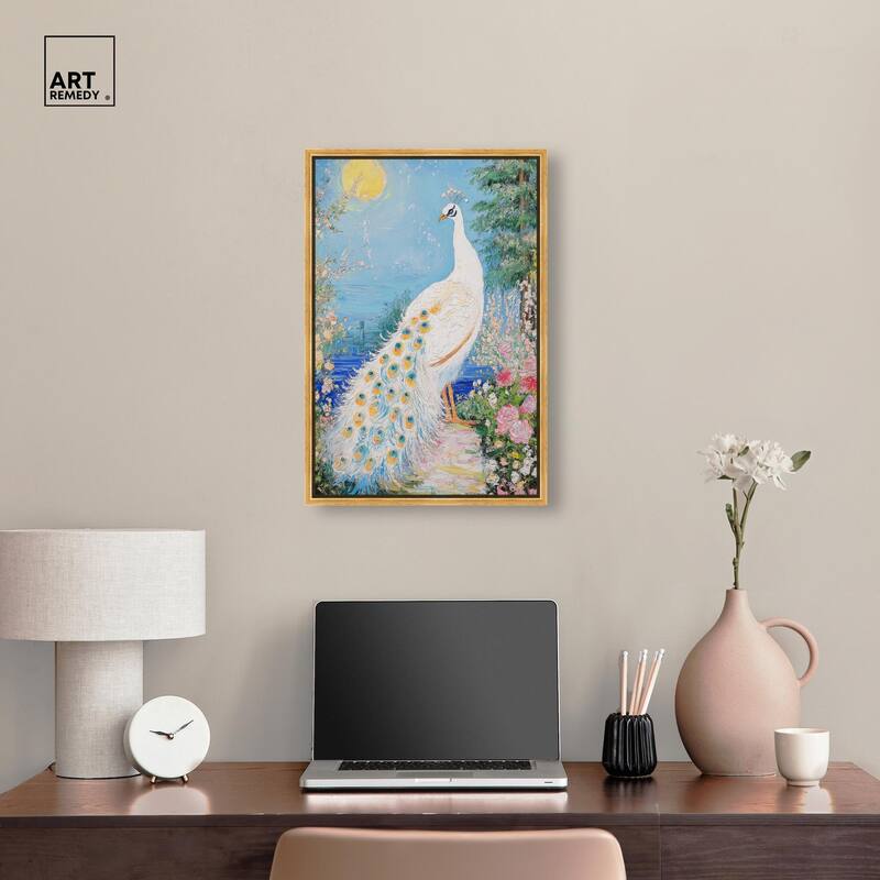 Peacock in Paradise Canvas by Art Remedy