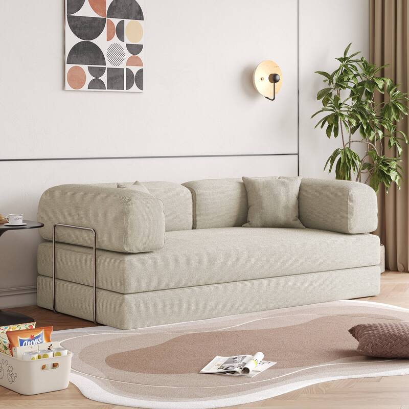 JASIWAY Modern Vintage Convertible Sleeper Sofa Bed