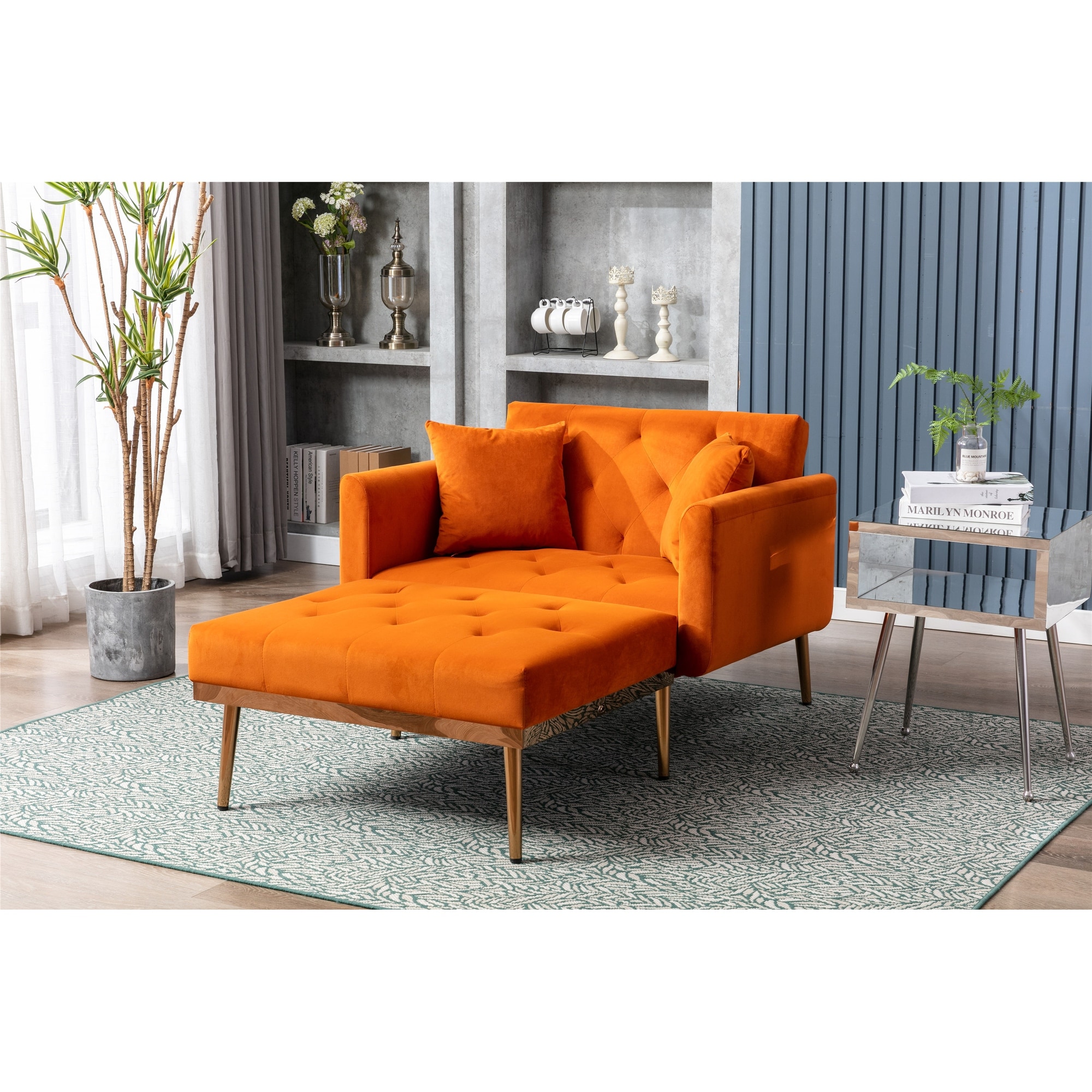 Elegant Tufted Chaise Lounge Chair Accent Chair with Plush Velvet