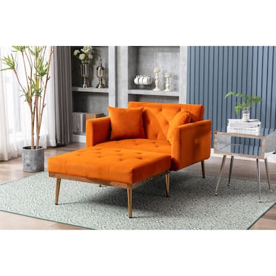 fashionable and classic style Chaise Lounge chair / accent chair for Living Room, bedroom (Orange)
