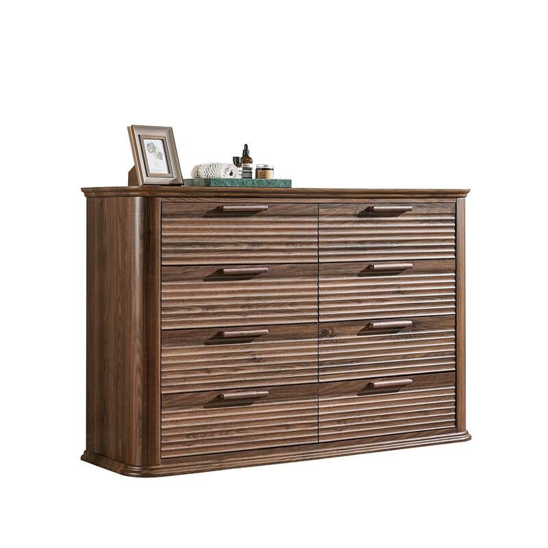 Fluted Curved Dresser with Drawers for Bedroom, Chest of Drawers Closet Storage Organizer
