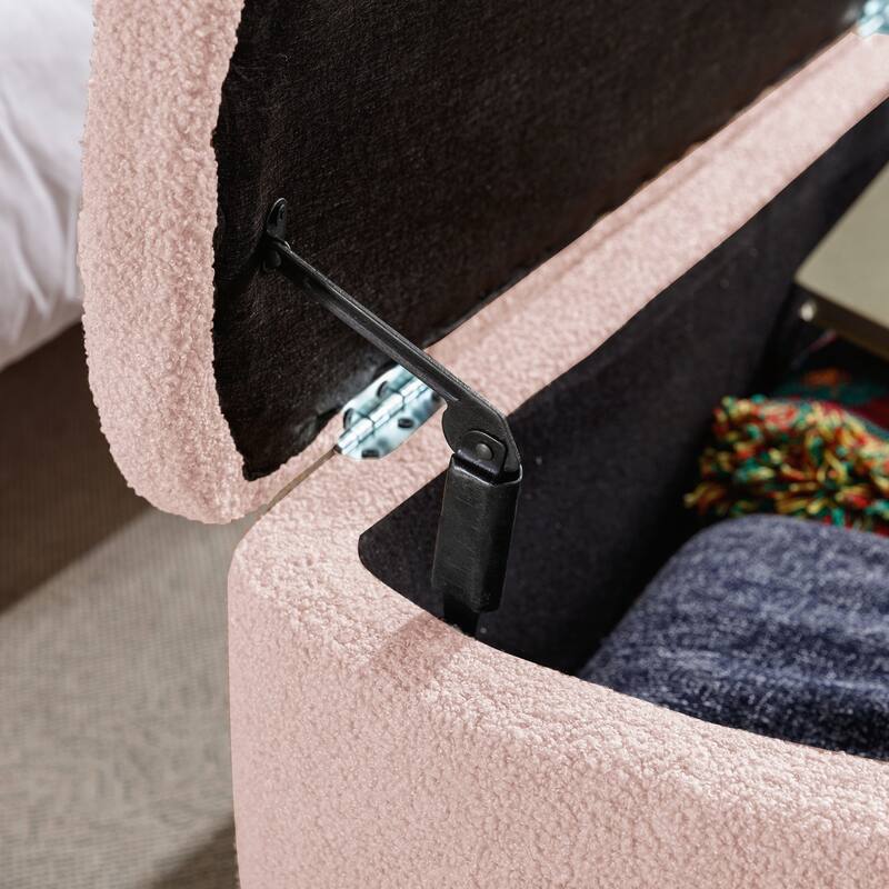 Modern Grey Faux Fur Entryway Bench