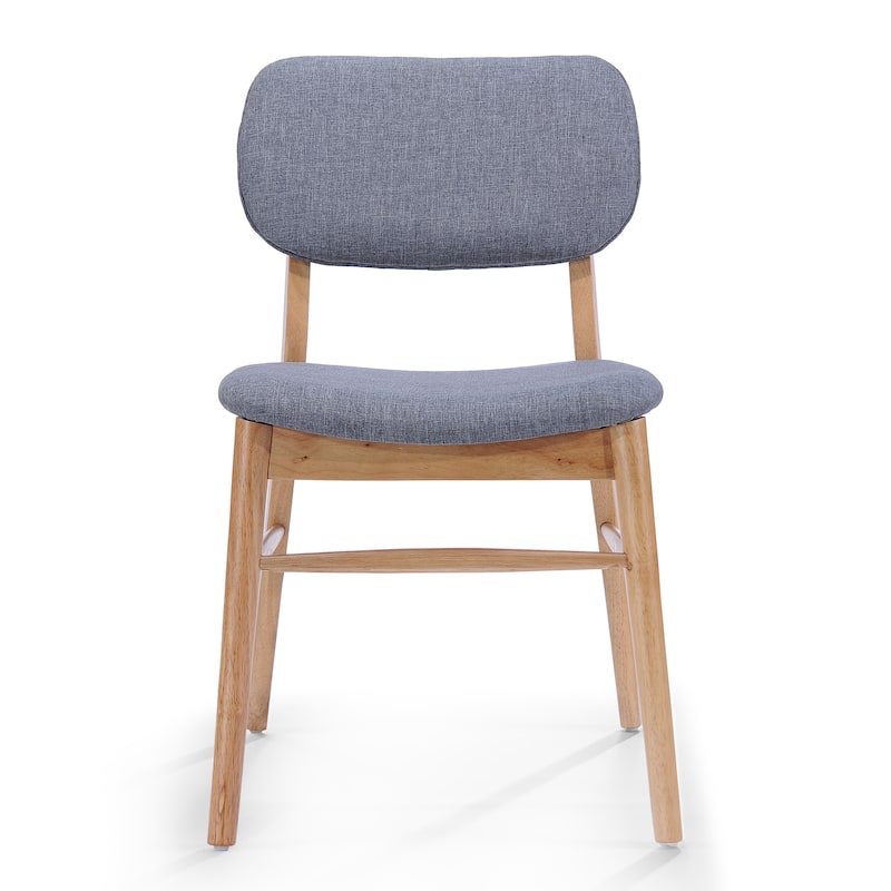 Roomfitters Mid-Century Upholstered Dining Chairs with Rubberwood Frame, Set of 2
