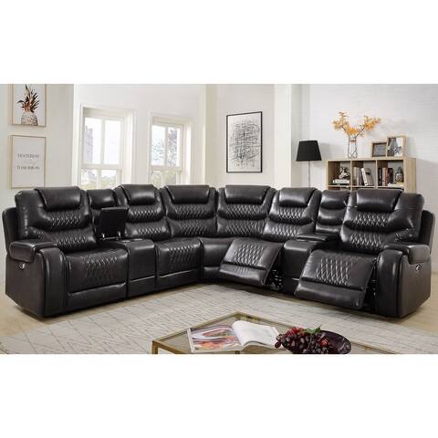 Furniture of America Erum Traditional Solid Wood Padded Sectional