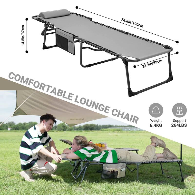 Lounge Chairs for Outside, Folding Adjustable Patio Chaise Lounges