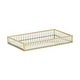 preview thumbnail 12 of 15, Veldra Gold Rectangular Fluted Glass Tray