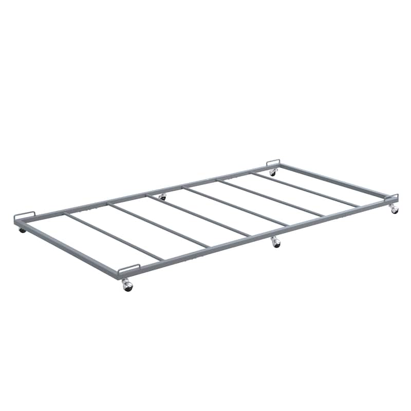 Moley Metal Twin Trundle Bed Frame with Modern Sleek Design