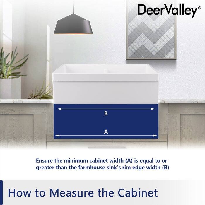 DeerValley 33"L X 20"W Double Bowl Workstation Farmhouse Kitchen Sink With Cutting Board And Dish-Drying Rack