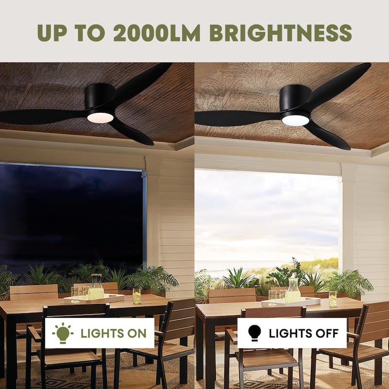 52 in. Sleek Ceiling Fan with Lights - Quiet Reversible DC Motor, Smart Control