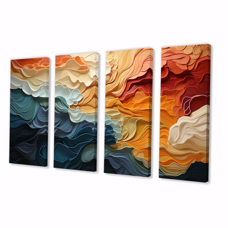 Designart "Biomorphism Organic Forms V" Modern Multipanel Wall Art Living Room set