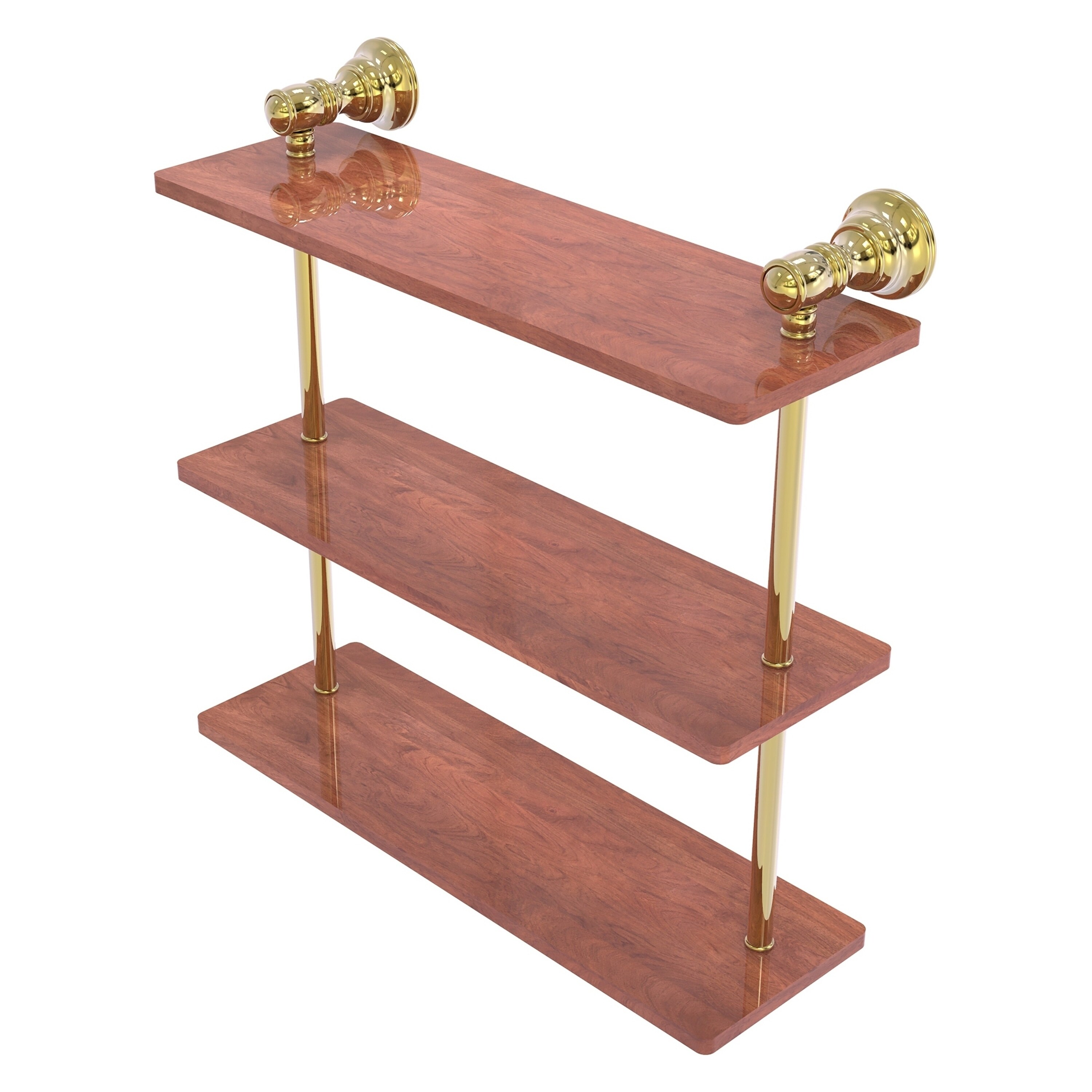 Allied Brass Carolina Collection 16 Inch Triple Wood Shelf - Bed