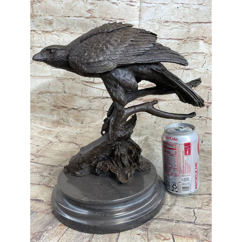 Handmade 100 Percent Real Bronze Statue American Bald Eagle Figure Sculpture Figurine