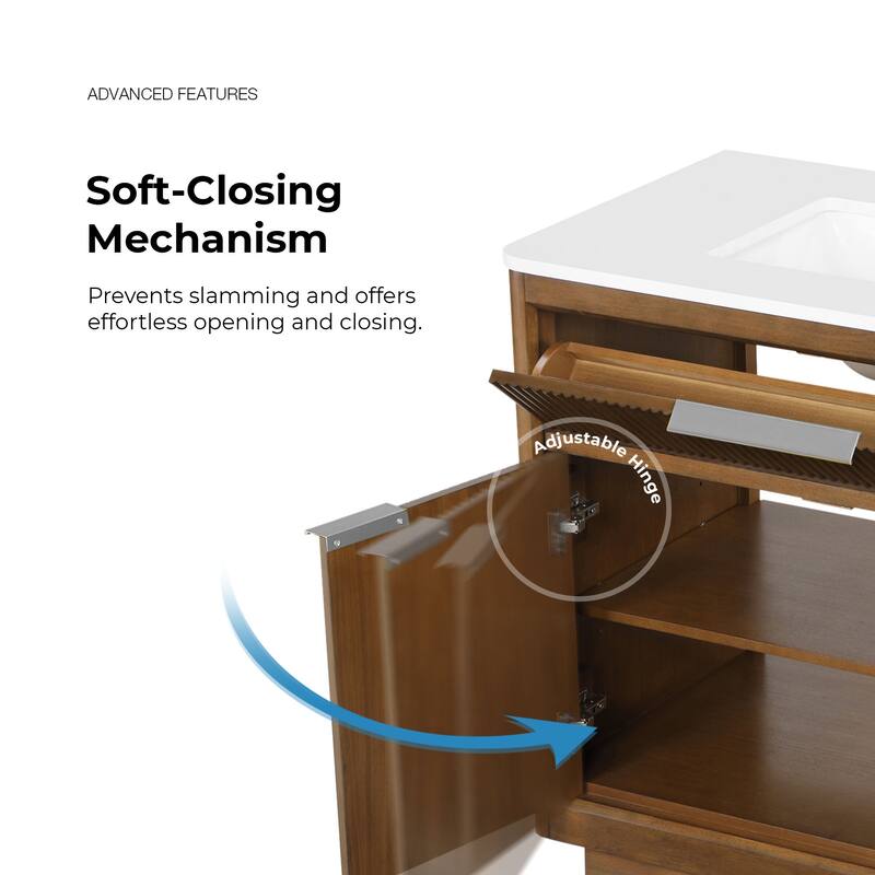 OVE Xander Bathroom Vanity with White Engineered Stone Top