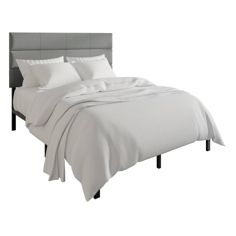 CraftPorch Contemporary Woven Linen Fabric Upholstered Platform Bed