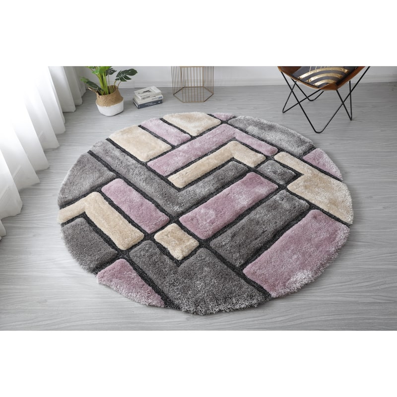 Mateos Shag Collection Geometric Area Rug