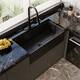 Option Sink + Matte Black Pull Down Kitchen Faucet