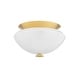 preview thumbnail 1 of 3, Hudson Valley Lighting 1102 Pawtucket 2 Light 15" Wide Flush Mount Aged Brass / Soft White