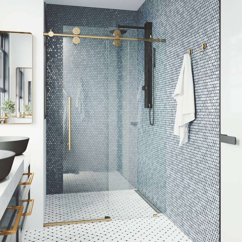 VIGO Elan Frameless Sliding Shower Door
