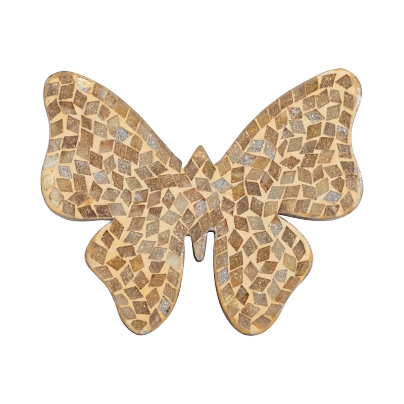 Sagebrook Home Modern Glam Mosaic Butterfly Figurine