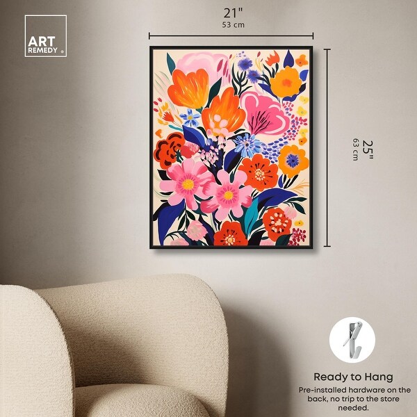 Very Vibrant Flowers Canvas Colorful Maximalist Flower Art by Art