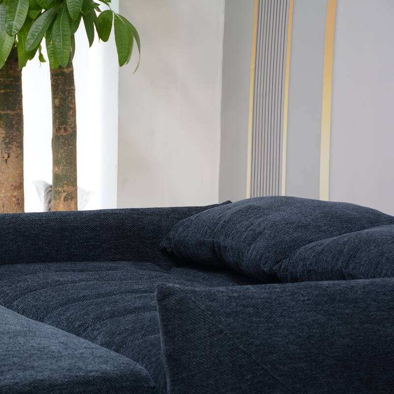Loveseat Convertible Pull-out Sleeper Sofa Bed, Adjustable Backrest Futon Couch Sleeper Recliner Sofa Couch for Living Room