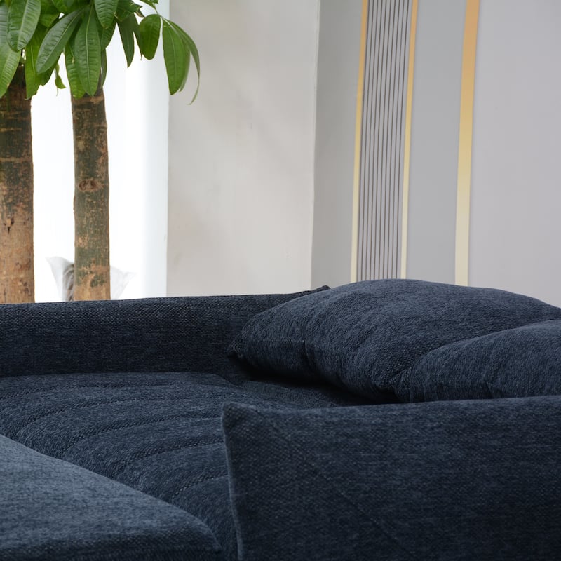 Pull Out Loveseat Sofa Convertible Sleeper LoveSeat Bed, Corduroy Recliner Sofa w2 Pillows & USB Ports 2-seat Armchair聽