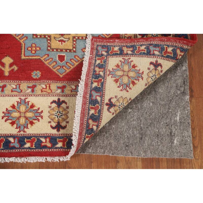 Red Traditional Kazak Area Rug Handmade Wool Carpet - 5'6" x 7'7"