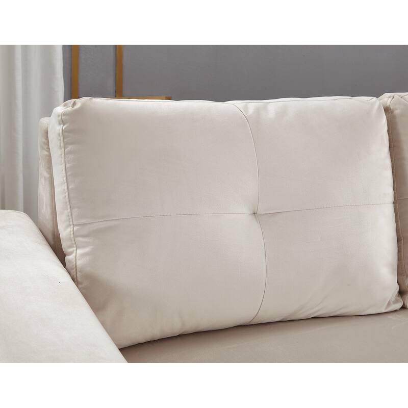 Velvet Reversible Sofabed Sectional Sofa & Chaise - 91" Wide