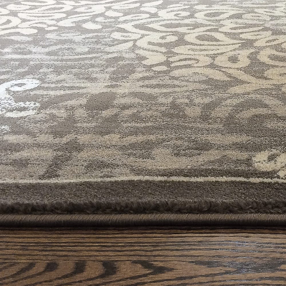 Admire Home Living Plaza Modern Abstract Damask Pattern Area Rug