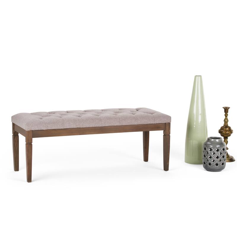 WYNDENHALL Hopewell 48 inch Wide Traditional Rectangle Ottoman Bench - Cloud Grey