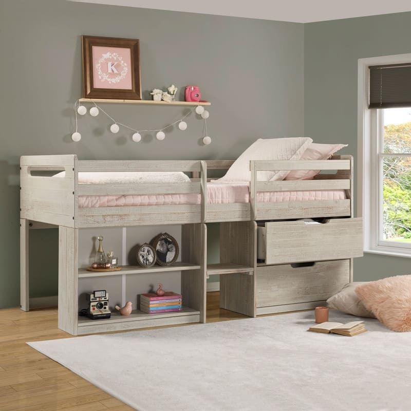 Taylor & Olive Hyacinth Rustic Twin Low-loft Wood Bed