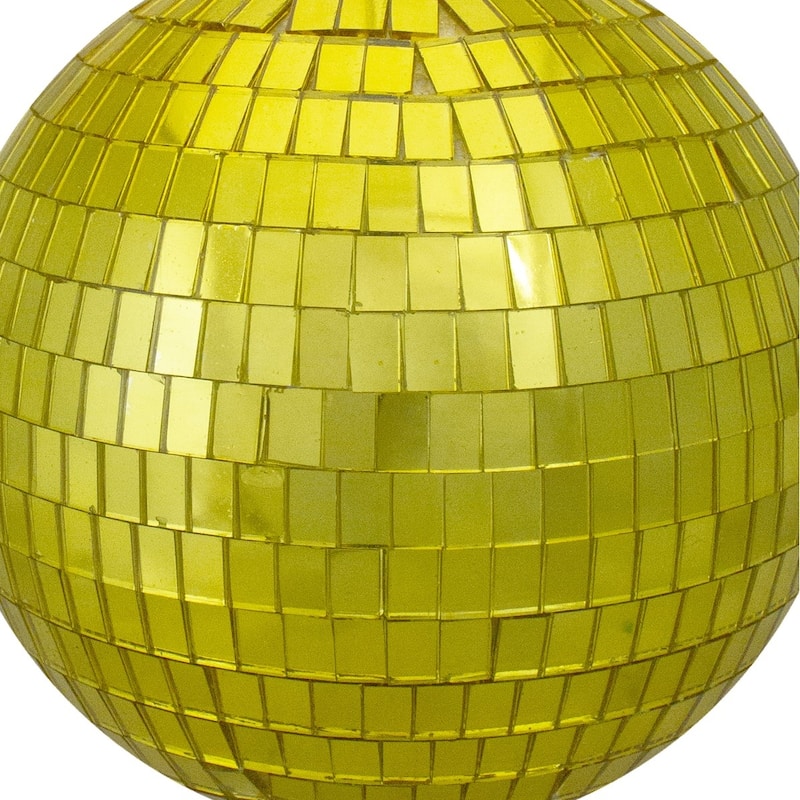 Golden Yellow Mirror Finish Glass Disco Christmas Ball Ornament 6" (150mm)
