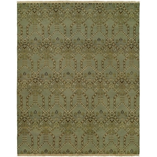 Transitional Green Flatweave Wool Area Rug - Bed Bath & Beyond - 41413362