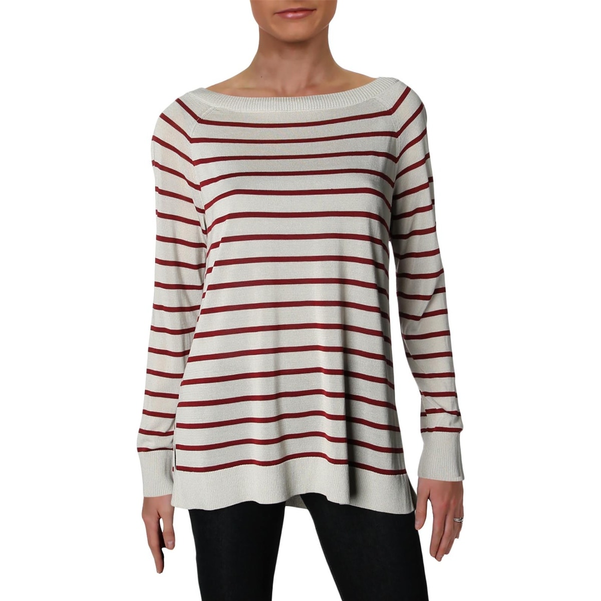 Lafayette 148 New York Womens Pullover Sweater Striped Lightweight Lafayette 148 New York Womens Pullover Sweater Striped Lightweight