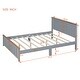 preview thumbnail 15 of 18, Queen Size Wood Platform Bed Wooden Slat Support, Vintage Simple Bed Frame with Rectangular Headboard and Footboard, Grey