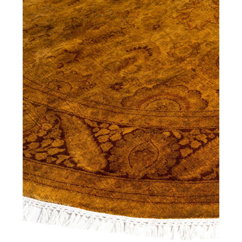 Overdyed One-of-a-Kind Hand-Knotted Area Rug - Gold - 5' 1" x 5' 1"