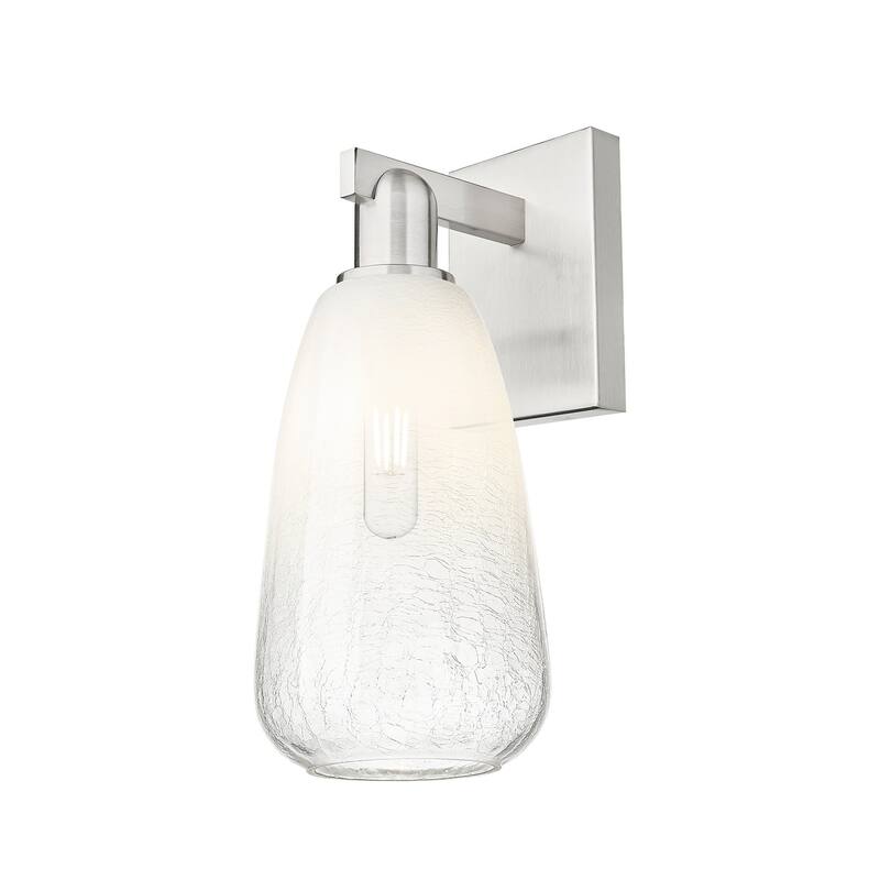 Innovations Lighting 716-1W-11-8 Brookhaven Almond Sconce Brookhaven - Brushed Satin Nickel / Opal