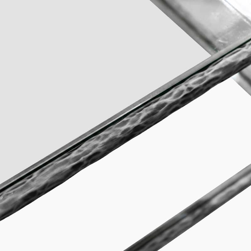 247 Shop At Home Lalia Modern Hammered Metal 1-Shelf Coffee Table