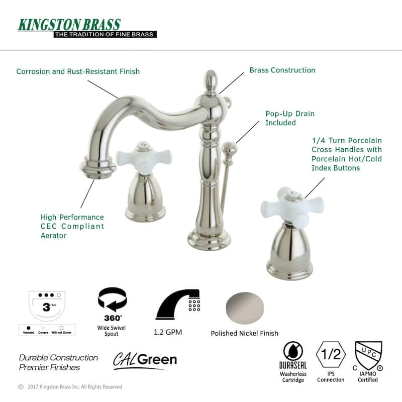 Kingston Brass Traditional 8 in. Widespread Bathroom Faucet