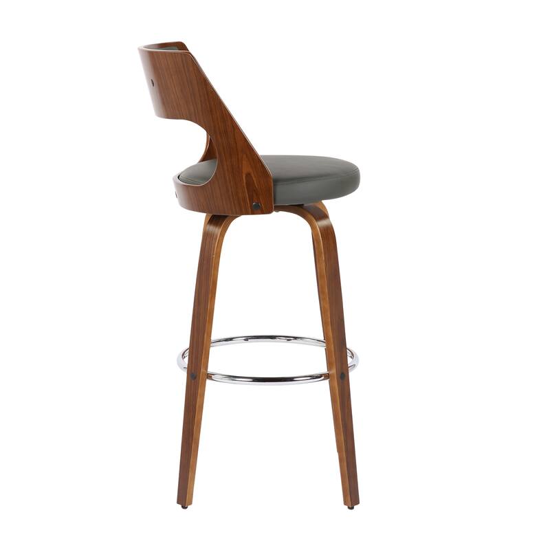 Carson Carrington Alingsas 30" Fixed-Height Bar Stool with Bent Wood Legs & Round Footrest (Set of 2)