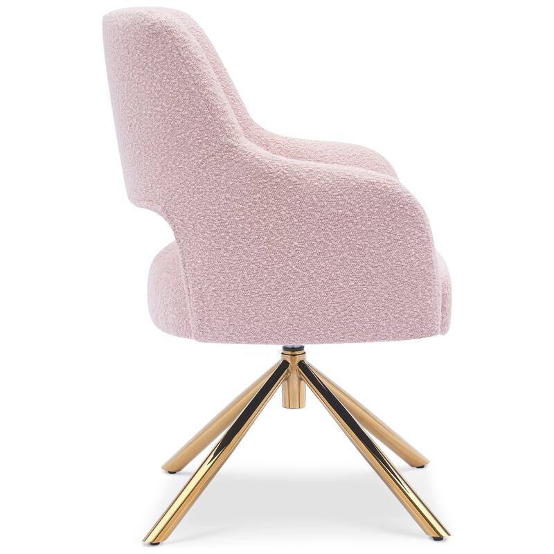 Boucle Polyester Upholstered Swivel Accent Chair - Stain Resistant (Set of 4)