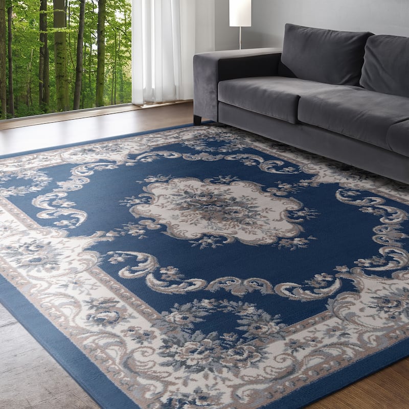 Hamilton Traditional Oriental Indoor Area Rug - 7'10 x 9'10 - Navy
