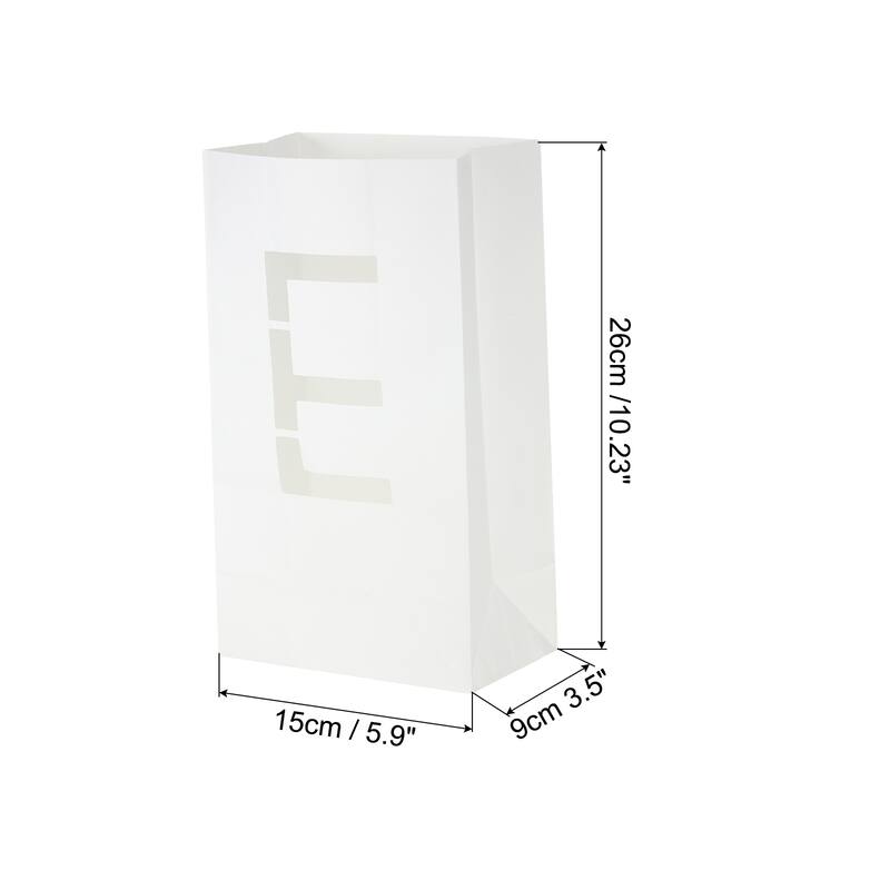 White Paper Luminary Bags, Flame Resistant Candles Bags for Wedding - I Love You Sign
