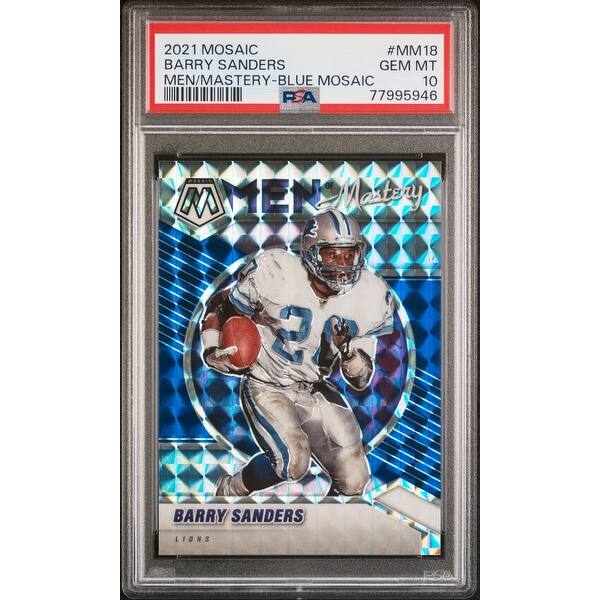 Barry Sanders 2021 Panini Blue Mosaic Football Card #MM18 Graded PSA 10 79/99 - 8'6" x 11'6" - Bed Bath & Beyond - 40991470 Barry Sanders 2021 Panini Blue Mosaic Football Card #MM18 Graded PSA 10 79/99 - 8'6" x 11'6" - Bed Bath & Beyond - 40991470