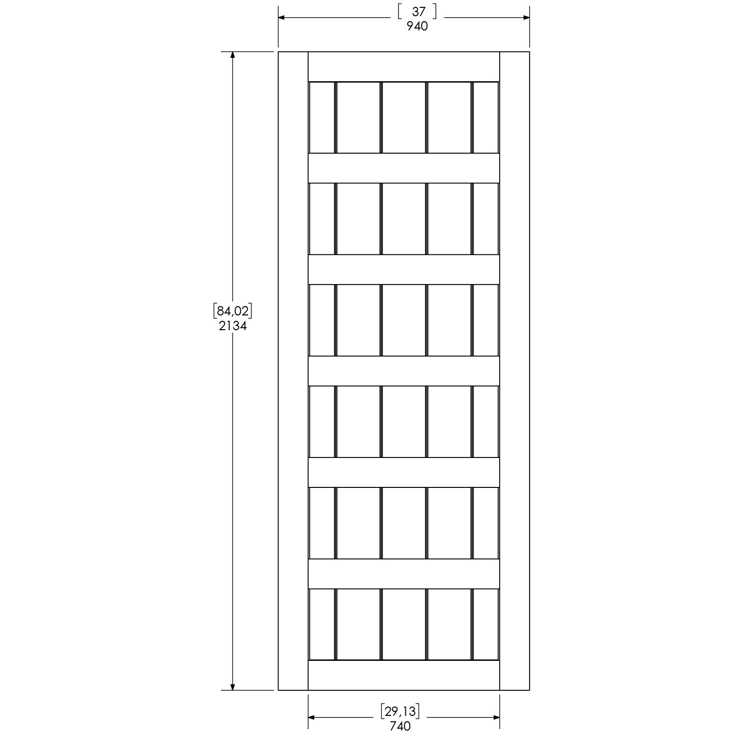 Shaker Unfinished Pine Barn Door Slab 37 in.