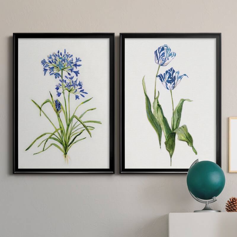 Blue Lively Botanical I Premium Framed Print - Ready to Hang - Multi-Color
